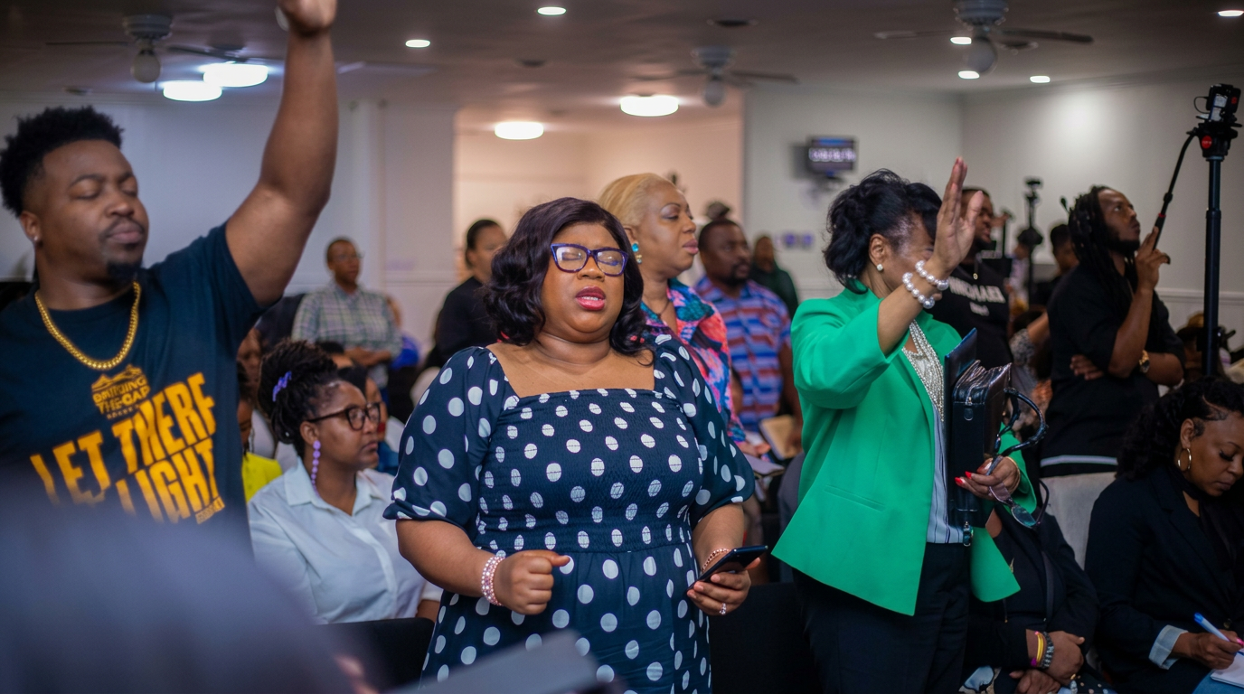 Community gathered in worship
